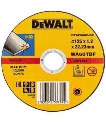 DeWALT Диск отрезной по металлу INOX 125х1.2х22.23мм
