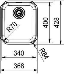 Franke Мойка кухонная Smart, нерж.сталь, прямоуг., бех крыла, 341х401мм, чаша- 1, м