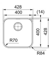 Franke Мойка кухонная Smart, нерж.сталь, квадрат, без крыла, 399х399мм, чаша- 1, м