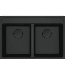 Franke Мойка кухонная Maris, фрагранит, прямоуг., без крыла, 760х510х200мм, чаша- 2, врезная, MRG 620 TL, черный матовый