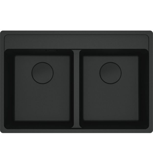 Franke Мойка кухонная Maris, фрагранит, прямоуг., без крыла, 760х510х200мм, чаша- 2, врезная, MRG 620 TL, черный матовый