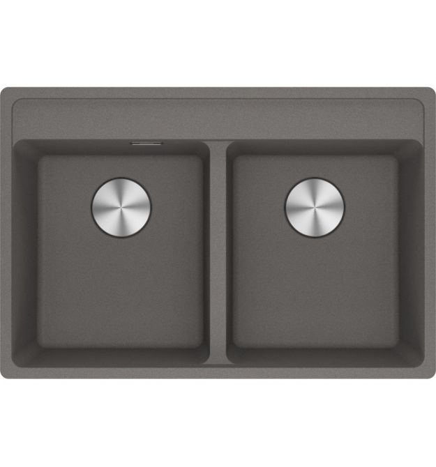 Franke Мойка кухонная Maris, фрагранит, прямоуг., без крыла, 760х510х200мм, чаша- 2, врезная, MRG 620 TL, серый камень