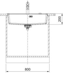 Franke Мойка кухонная Maris, фрагранит, прямоуг., без крыла, 760х510х200мм, чаша- 1, врезная, MRG 610-72 TL, оникс