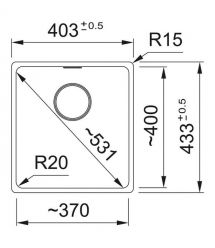 Franke Мойка кухонная Maris, фрагранит, прямоуг., без крыла, 403х433х200мм, чаша- 1