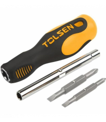 Tolsen Викрутка Tolsen, набір, бітотримач, змінні двосторонні викруткові наконечники, SL5ммхРН1, SL6ммхРН2, НХ6.35мм, НХ8мм