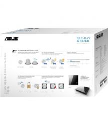 ASUS Привід оптичний портативний ASUS SBW-06D2X-U Blu-ray Combo burner M-DISC USB2.0 чорний Retail Box Slim