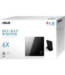 ASUS Привід оптичний портативний ASUS SBW-06D2X-U Blu-ray Combo burner M-DISC USB2.0 чорний Retail Box Slim