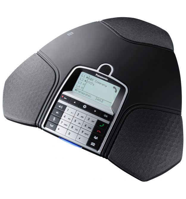 Panasonic Конференц телефон IP KX-HDV800RU 1xFE LAN, 1xUSB Mini-B, 3xRJ11, BT, NFC, SIP, PoE, монохромный дисплей
