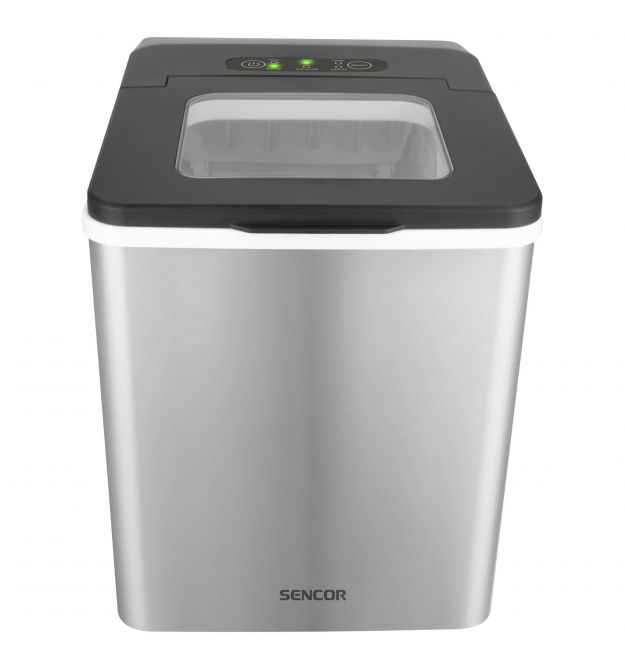 Sencor Льдогенератор бытовой SIM3400SS, 150 Вт, 12 кг/день, обьем 1.8л, пригот. за 7 мин, 2 размера льда, серый