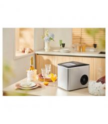 Sencor Льдогенератор бытовой SIM3400SS, 150 Вт, 12 кг/день, обьем 1.8л, пригот. за 7 мин, 2 размера льда, серый