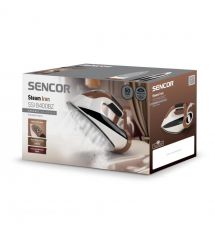 Sencor Утюг, 2800Вт, 330мл, паровой удар -195гр, постоянный пар - 55гр, керам. подошва, бело-коричневый