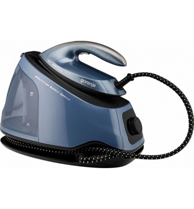 Gorenje Утюг-парогенератор, 3000Вт, 1500мл, паровой удар -160гр, дисплей, керам. подошва, синий