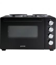 Gorenje Мини печь, 30л, 52x32х40.5см, 2 електрич. комф., черный