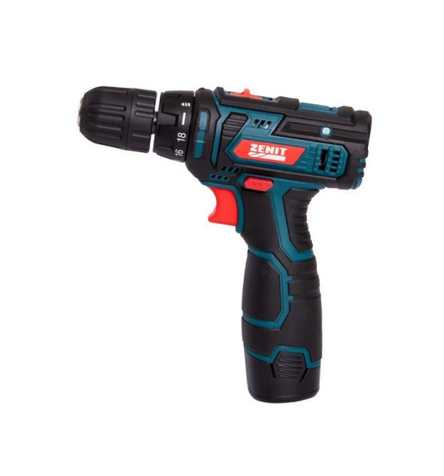 ZENIT Шуруповерт-дрель аккумуляторный ЗША-12 Р2 Li 12В 2х1.3А·ч 26Нм 400·1400об·мин 1кг