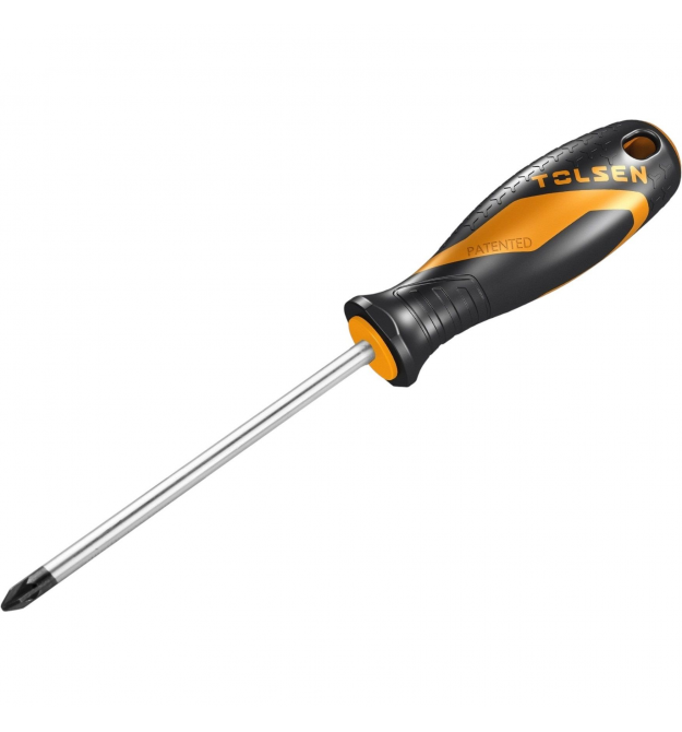 Tolsen Отвертка Эрго крестовая, PH0х75мм, сталь CrV