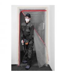 Neo Tools Пилозащитная шторка с замком L, 1230x2240мм, полиэтиле, боковой замок, прозрачная