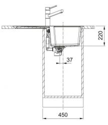 Franke Мойка кухонная Urban, фрагранит, прямоуг., с крылом, 780х500х220мм, чаша- 1,