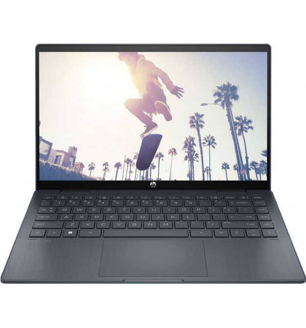 HP Ноутбук HP Pavilion x360 14-ek2006ua 14" FHD IPS Touch, Intel 3-100U, 8GB, F512GB, UMA, DOS, синий