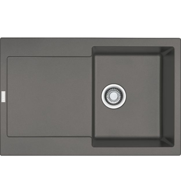 Franke Мойка кухонная Maris, фрагранит, прямоуг., с крылом, 780х500х200мм, чаша- 1, врезная, MRG 611, серый камень