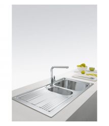 Franke Мойка кухонная Logica, нерж.сталь, прямоуг., с крылом, 1000х500х180мм, чаша- 1.5, врезная, line LLL 651, нерж декор