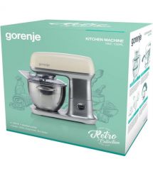 Gorenje Кухонная машина 1000Вт, чаша-металл, корпус-металл, насадок-4, серебристо-бежевый