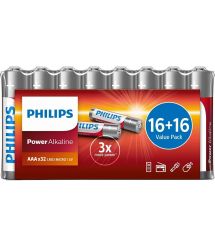 Philips Батарейка Philips Power Alkaline AAA щелочная, пленка, 32 шт