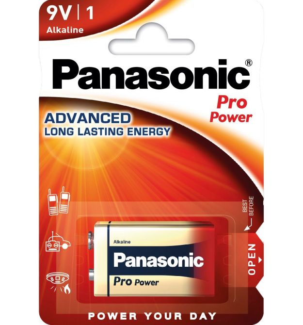 Panasonic Батарейка Panasonic Pro Power щелочная 6LR61(6LF22, MN1604, MX1604, Крона) блистер, 1 шт.