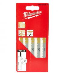 Milwaukee Полотно пилочное для электролобзика T144D по дереву, шаг зуба 4мм х 75мм, 5шт