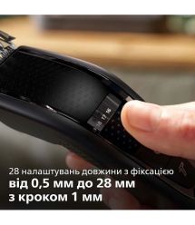 Philips Машинка для стрижки Series 7000, акум., роторный мотор, насадок-3, кейс,ножницы, расческа в компл., сталь, чорно-серый