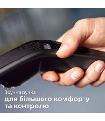 Philips Машинка для стрижки Series 7000, акум., роторный мотор, насадок-3, кейс,ножницы, расческа в компл., сталь, чорно-серый