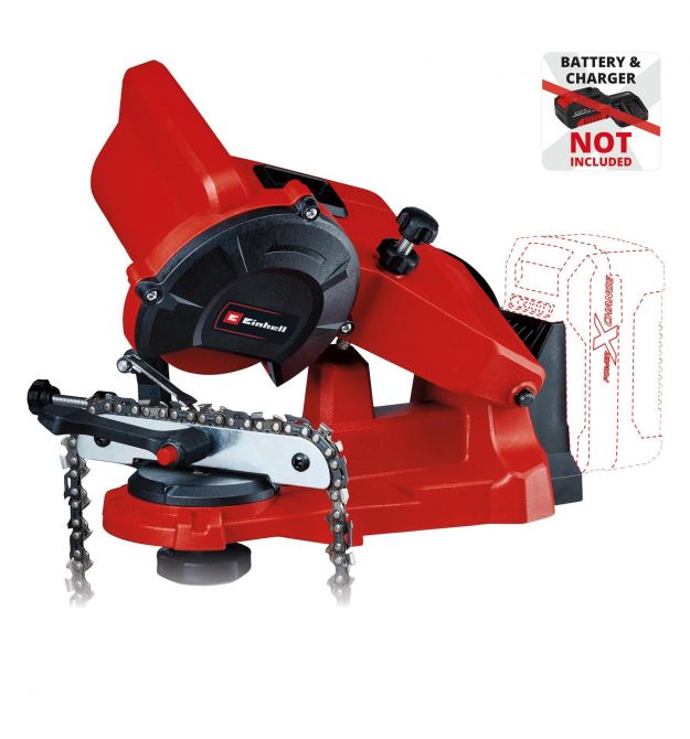Einhell Станок для заточки цепей аккумуляторный GE-CS 18 Li - Solo, 18В PXC, 6500 об/мин, диск 108х23мм, 1.68кг, без АКБ и ЗУ