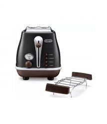 Delonghi Тостер DeLonghi Icona Vintage 900Вт, металл, односторонний подогрев, черный