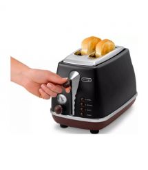 Delonghi Тостер DeLonghi Icona Vintage 900Вт, металл, односторонний подогрев, черный