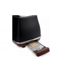 Delonghi Тостер DeLonghi Icona Vintage 900Вт, металл, односторонний подогрев, черный