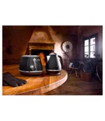 Delonghi Тостер DeLonghi Icona Vintage 900Вт, металл, односторонний подогрев, черный