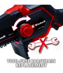 Einhell Пила цепная аккумуляторная GE-PS 18/15 Li BL Kit, PXC 18В, 1х2.5А·час, бесщеточная, шина 158мм, рез 125мм, 4.8м/с, 1.1кг