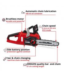 Einhell Пила цепная аккумуляторная FORTEXXA 18/30 Li Kit, 18В акб 1х4.0А·час PXC, 30см, 4.1кг