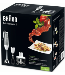 Braun Блендер Braun погружной, 600Вт, чаша-600мл, бело-серый