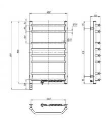 Navin Полотенцесушитель электрический Блюз, 800х480х123мм, таймер-регулятор, сталь, белый, правое подключение