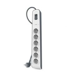 Belkin Удлинитель-фильтр сетевой 6хТип F, 3x1.5мм кв, 16А, защитой от перенапряжения, 2м, белый