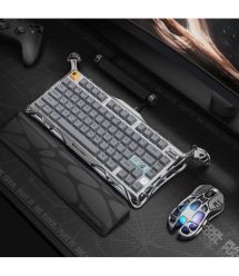GravaStar Клавиатура механическая GravaStar Mercury K1 Pro 80keys, GravaStar x Kailh Speedy Mint, EN/UKR, BT/WL/USB, сірий