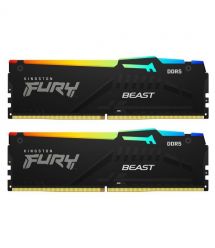 Kingston Память ПК DDR5 64GB KIT (32GBx2) 5200 FURY Beast RGB