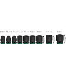 Bosch Набор ударных торцевых головок Professional Standart 9шт 1/2"