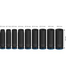 Bosch Набор ударных торцевых головок Professional Deep 9шт 1/4" 50мм