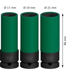 Bosch Набор ударных торцевых головок Professional Extra Deep 3шт 1/2" 85мм