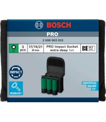 Bosch Набор ударных торцевых головок Professional Extra Deep 3шт 1/2" 85мм