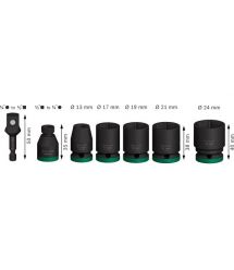 Bosch Набор ударных торцевых головок Professional Standart 7шт 1/2" с адаптеором