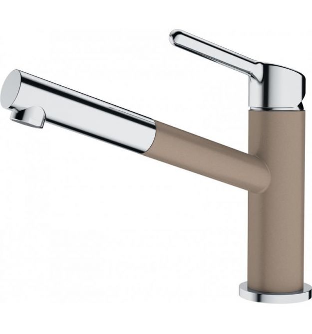 Franke Смеситель для кухни Orbit Pull Out, дл.излива - 225мм, вытяжной, 1 рычаг, хром-миндаль