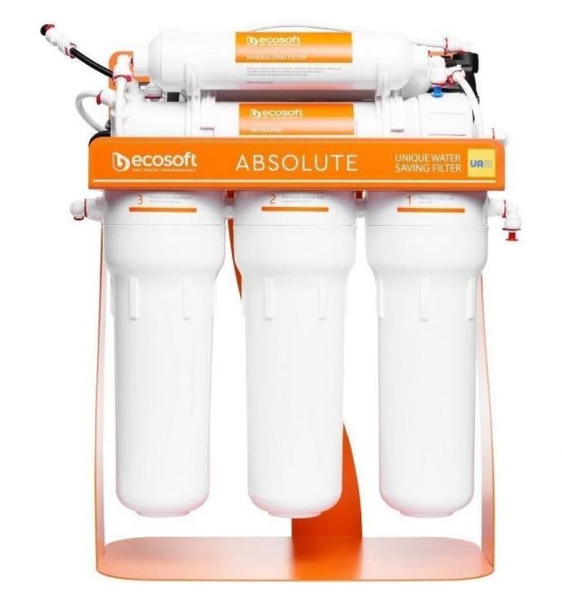 Ecosoft Фильтр обратного осмоса Absolute с минерализатором и насосом на станине, мембрана 75gpd DuPont, дренаж 1:1