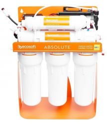 Ecosoft Фильтр обратного осмоса Absolute с минерализатором и насосом на станине, мембрана 75gpd DuPont, дренаж 1:1